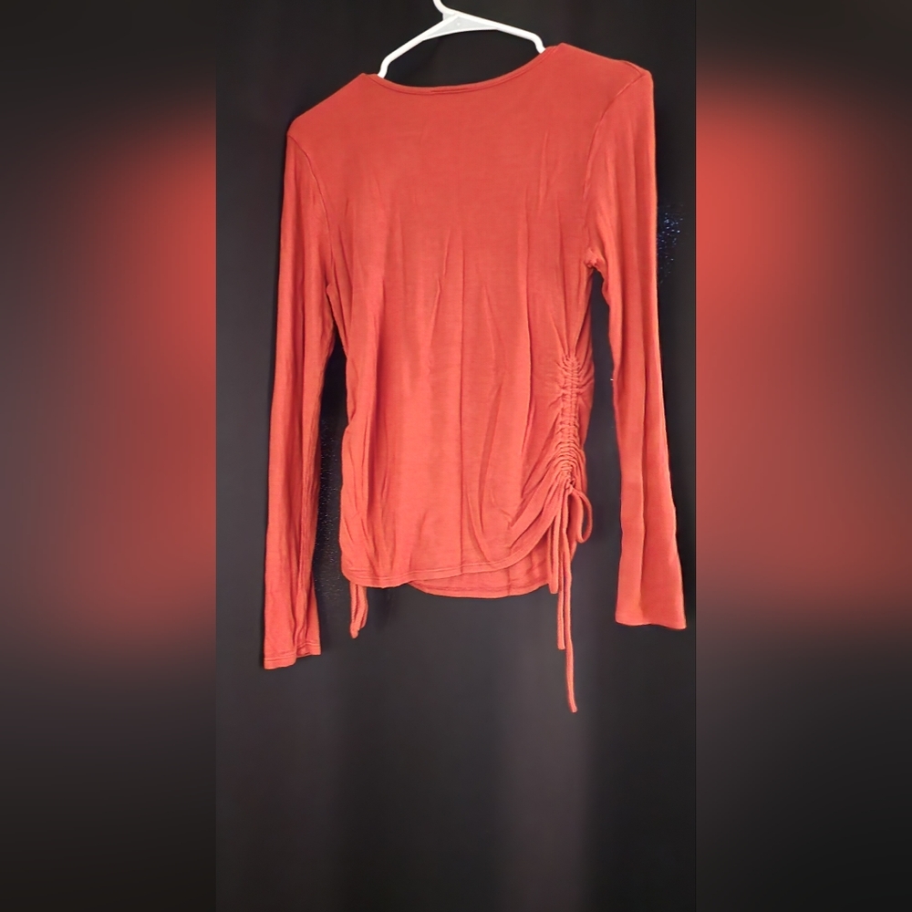 Women's Sky Plus Long Sleeves Blouse with Draw Strings on sides. Size 1X Used